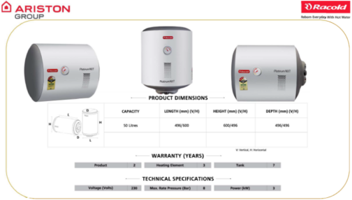 Racold Platinum NXT Storage Electric Water Heater - Image 3