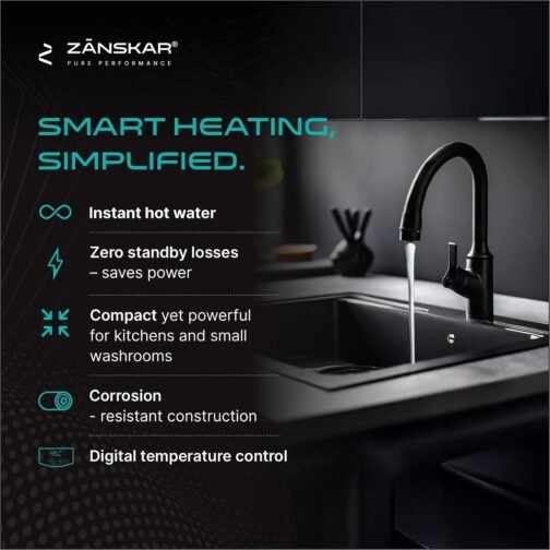 Zanskar Hotspring™ Tankless Water Heater for Kitchen & Small Bathroom- 5.5 kW - Image 4