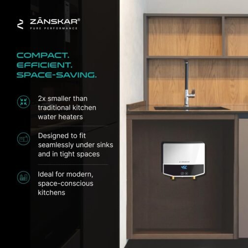 Zanskar Hotspring™ Tankless Water Heater for Kitchen & Small Bathroom- 5.5 kW - Image 2
