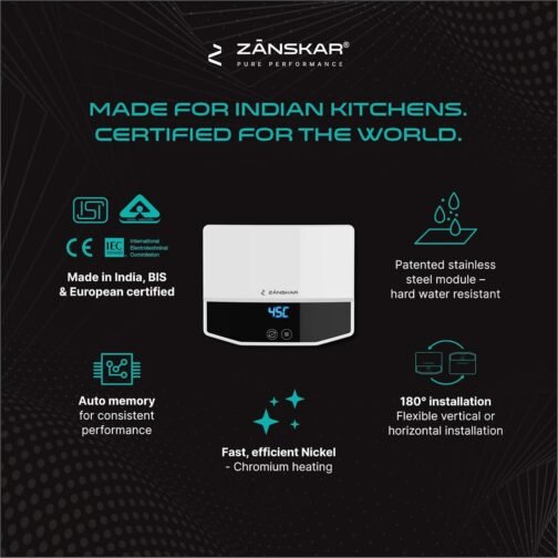Zanskar Hotspring™ Tankless Water Heater for Kitchen & Small Bathroom- 5.5 kW - Image 3
